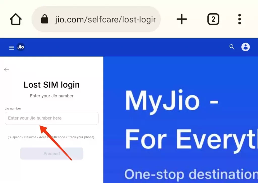 how to block Jio sim 1 2