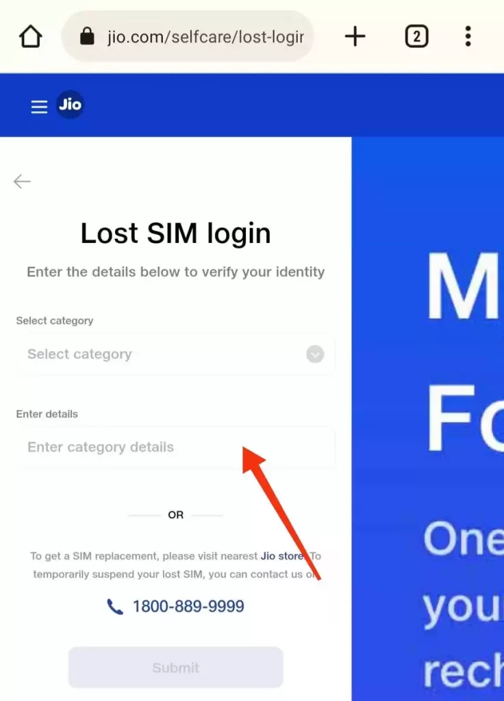 how to block Jio sim 1 3