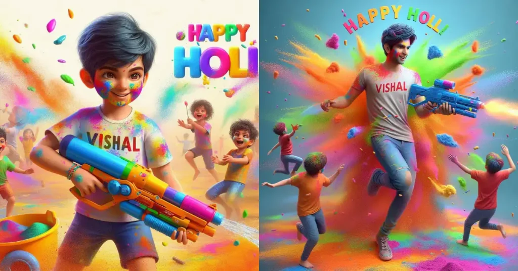 3D AI Happy Holi Images