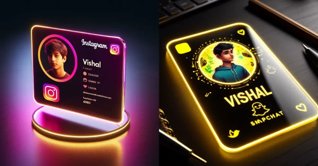 3d ai social media profile glass I'd card images