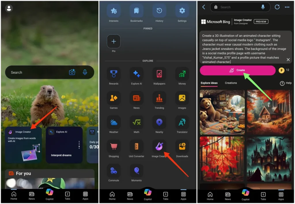 Bing AI Image Creator WhatsApp 3D Images Free