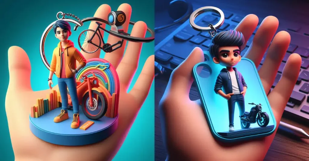 3d ai key chain name images